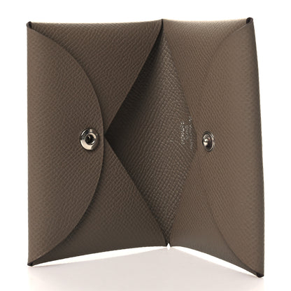Hermes Epsom Calvi Card Case Etoupe 5 of 10