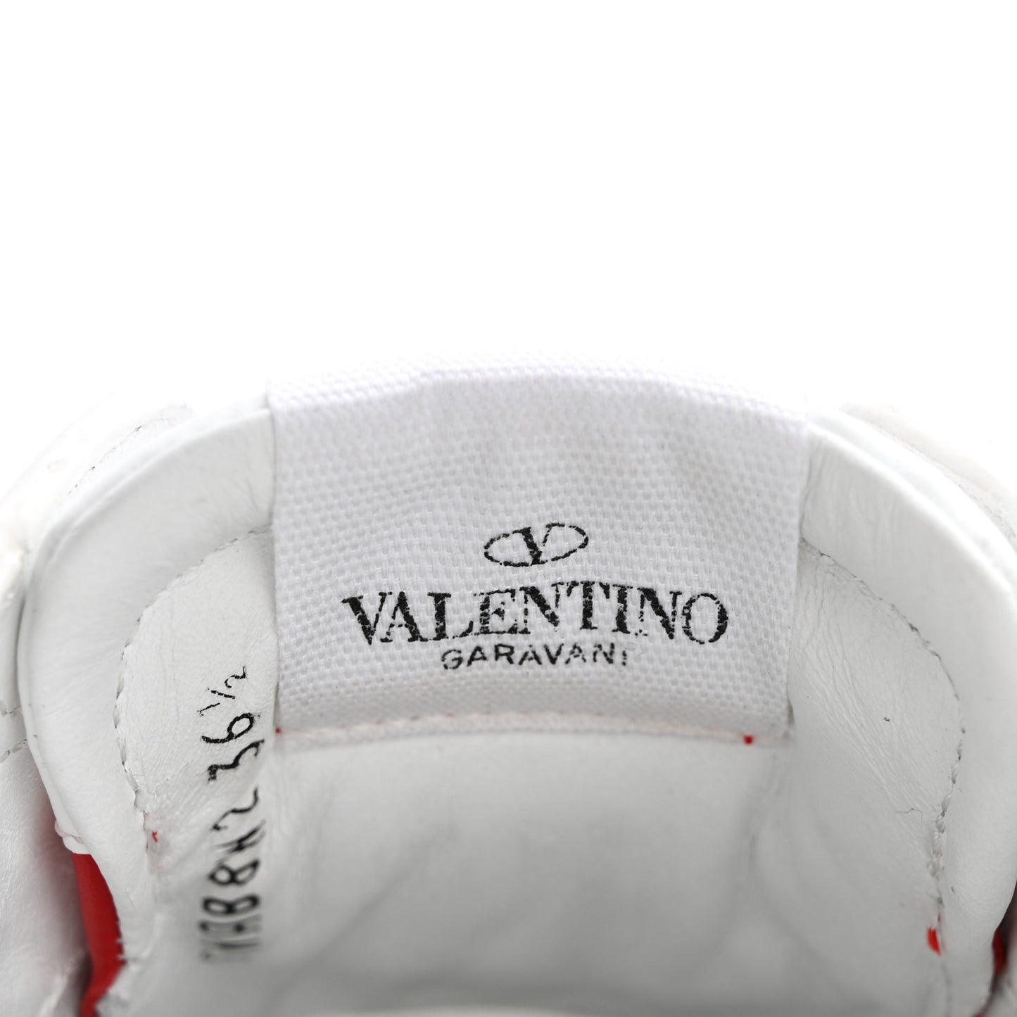Calfskin Untitled Rockstud Slide Sneakers 36.5 White Red