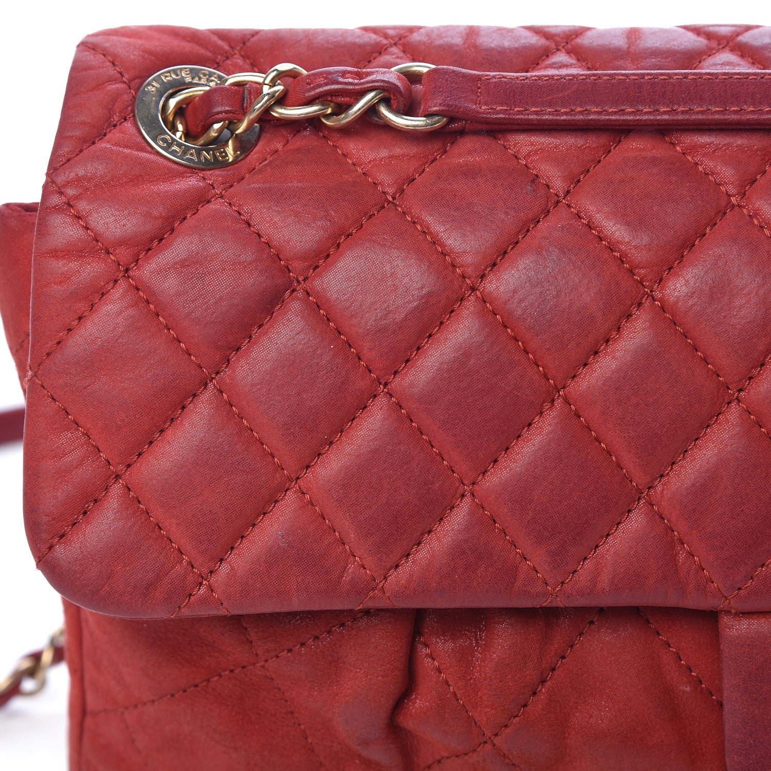 Chanel Iridescent Calfskin Large Chic Quilt Flap Red 13 of 23