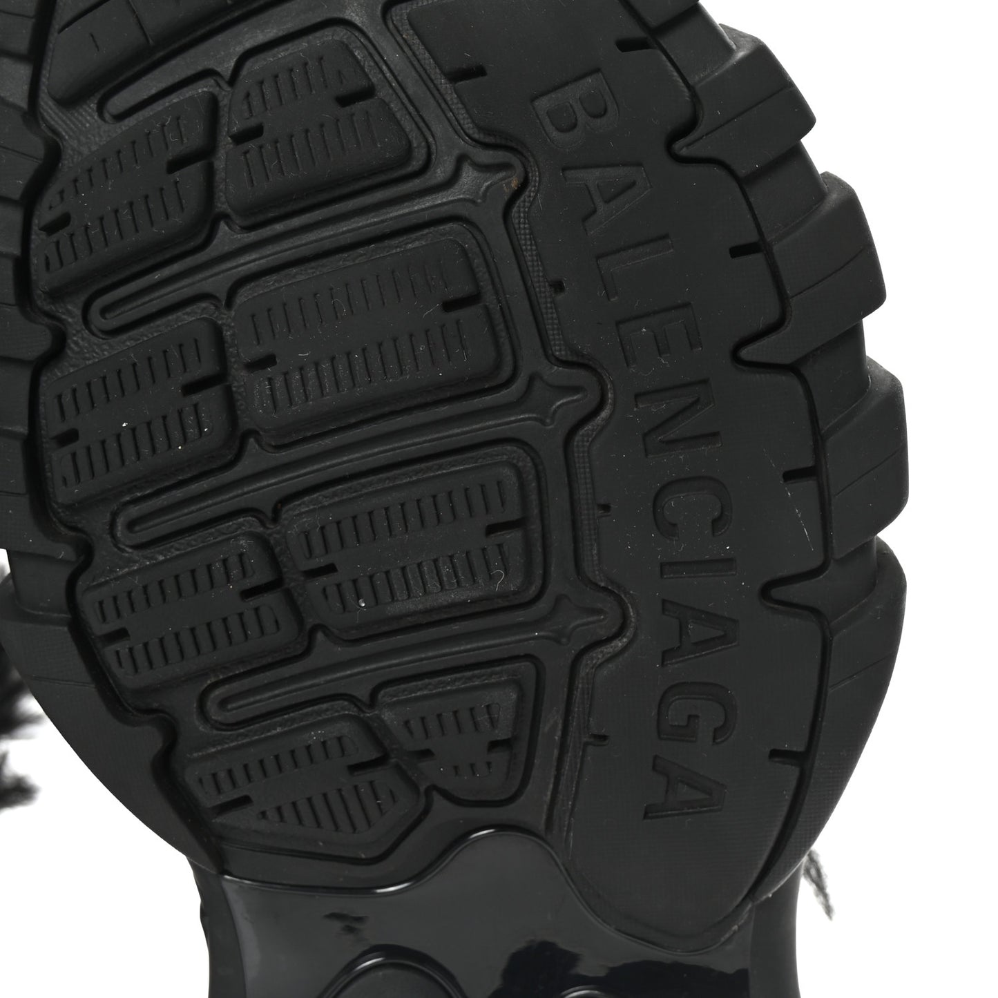 Faux Fur Rubber Mesh Womens Track Sandals 40 Black