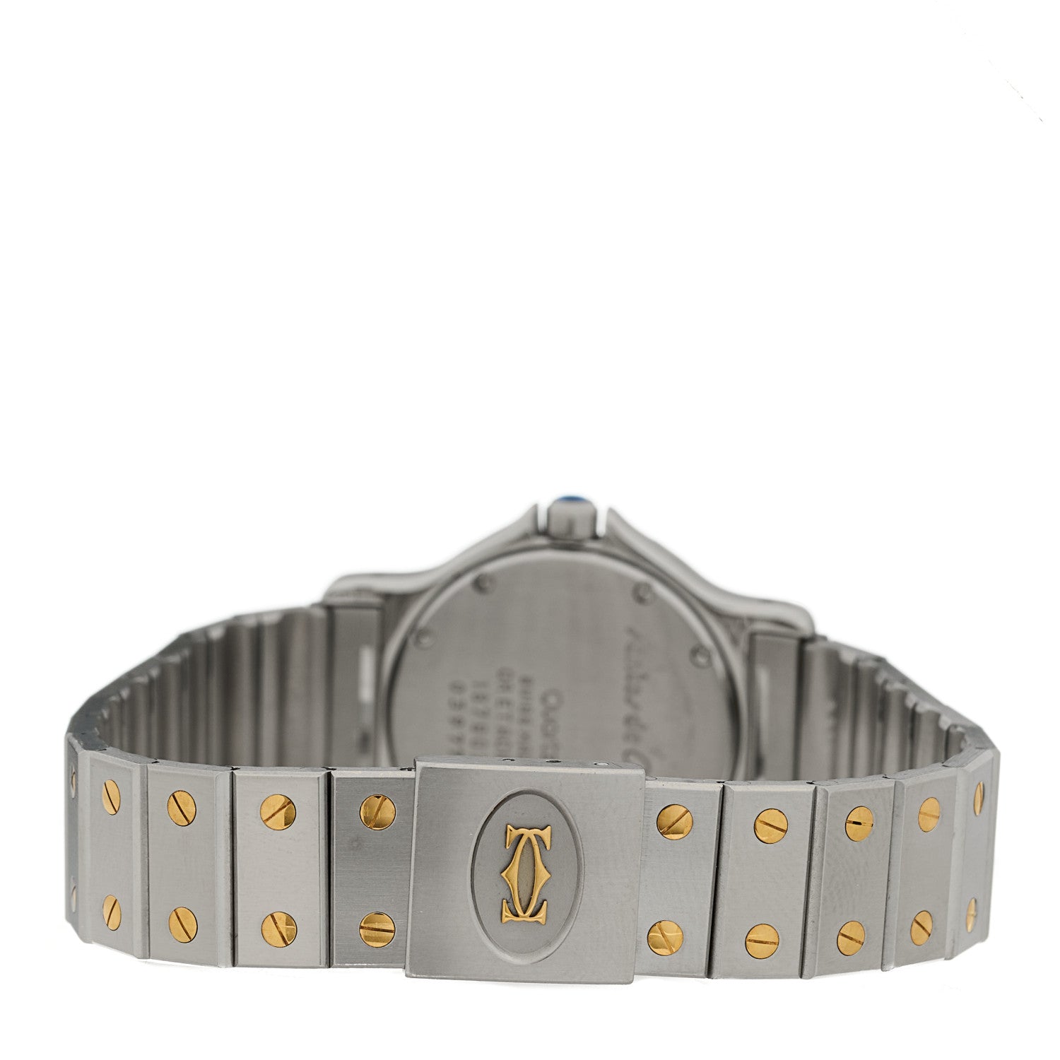 Cartier Stainless Steel 18K Yellow Gold 29mm Santos Octagon Quartz Watch 3 of 4