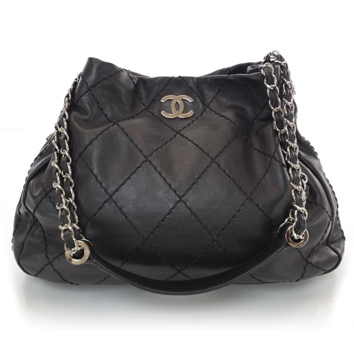 Chanel Lambskin Expandable Stitched Tote Black 1 of 8
