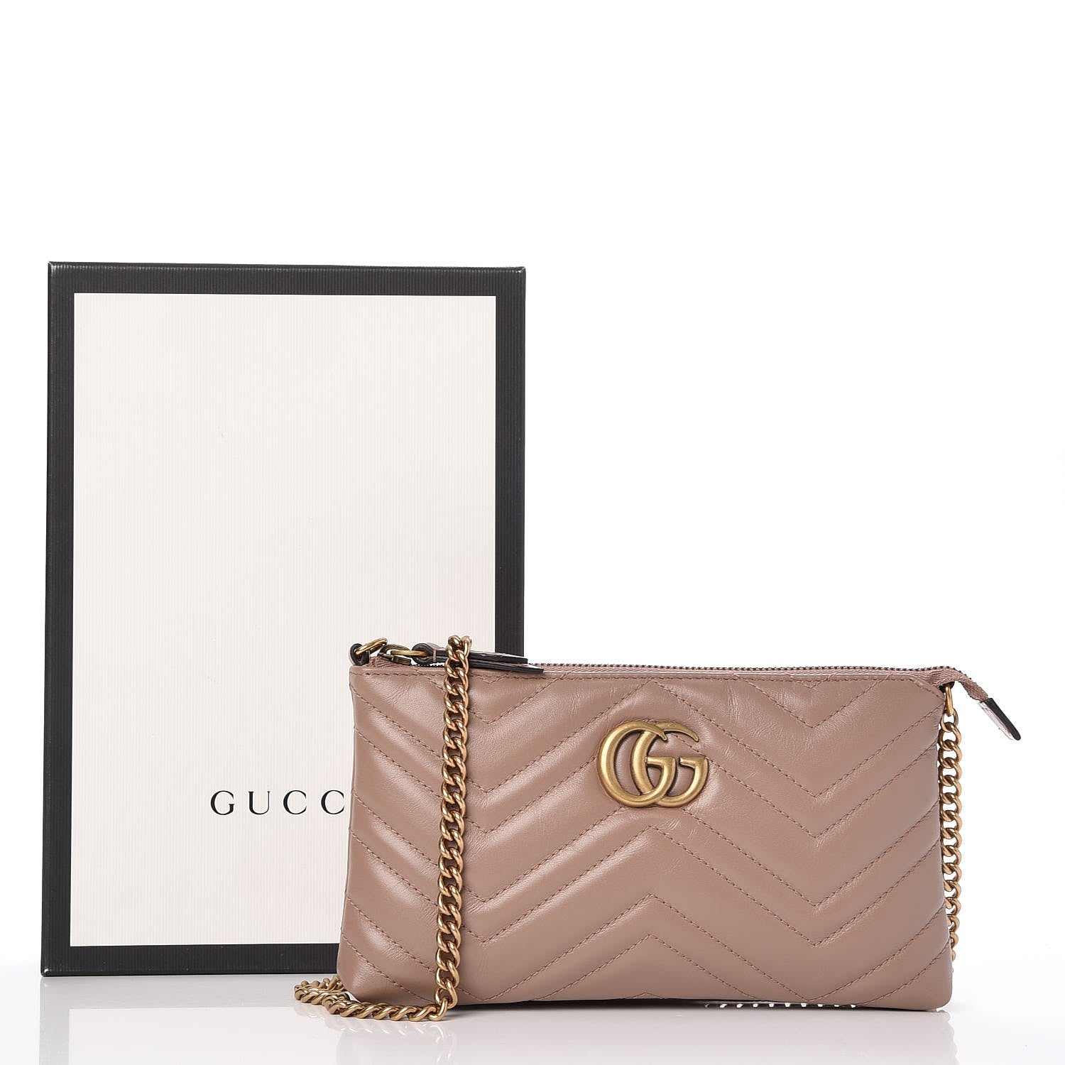 Gucci Calfskin Matelasse Mini GG Marmont Chain Bag Porcelain Rose 8 of 8