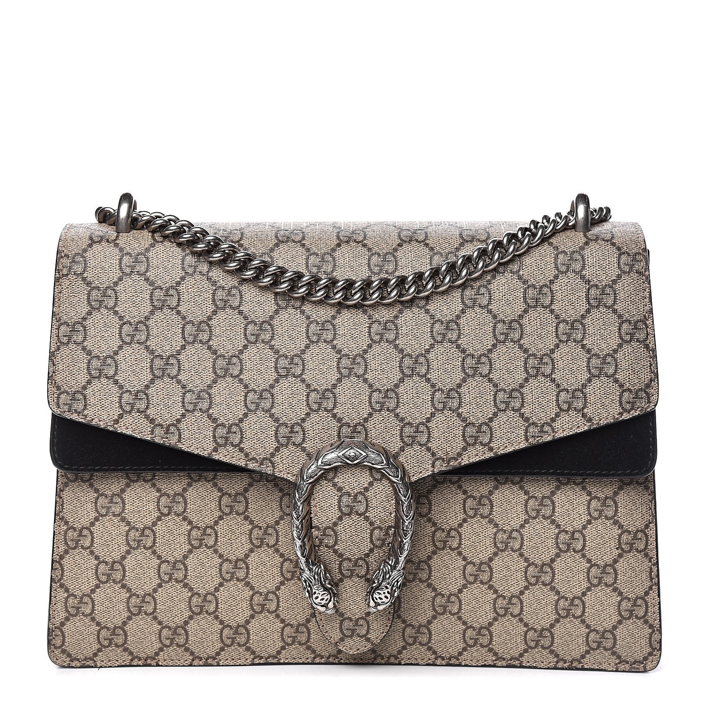 GG Supreme Monogram Medium Dionysus Shoulder Bag Black
