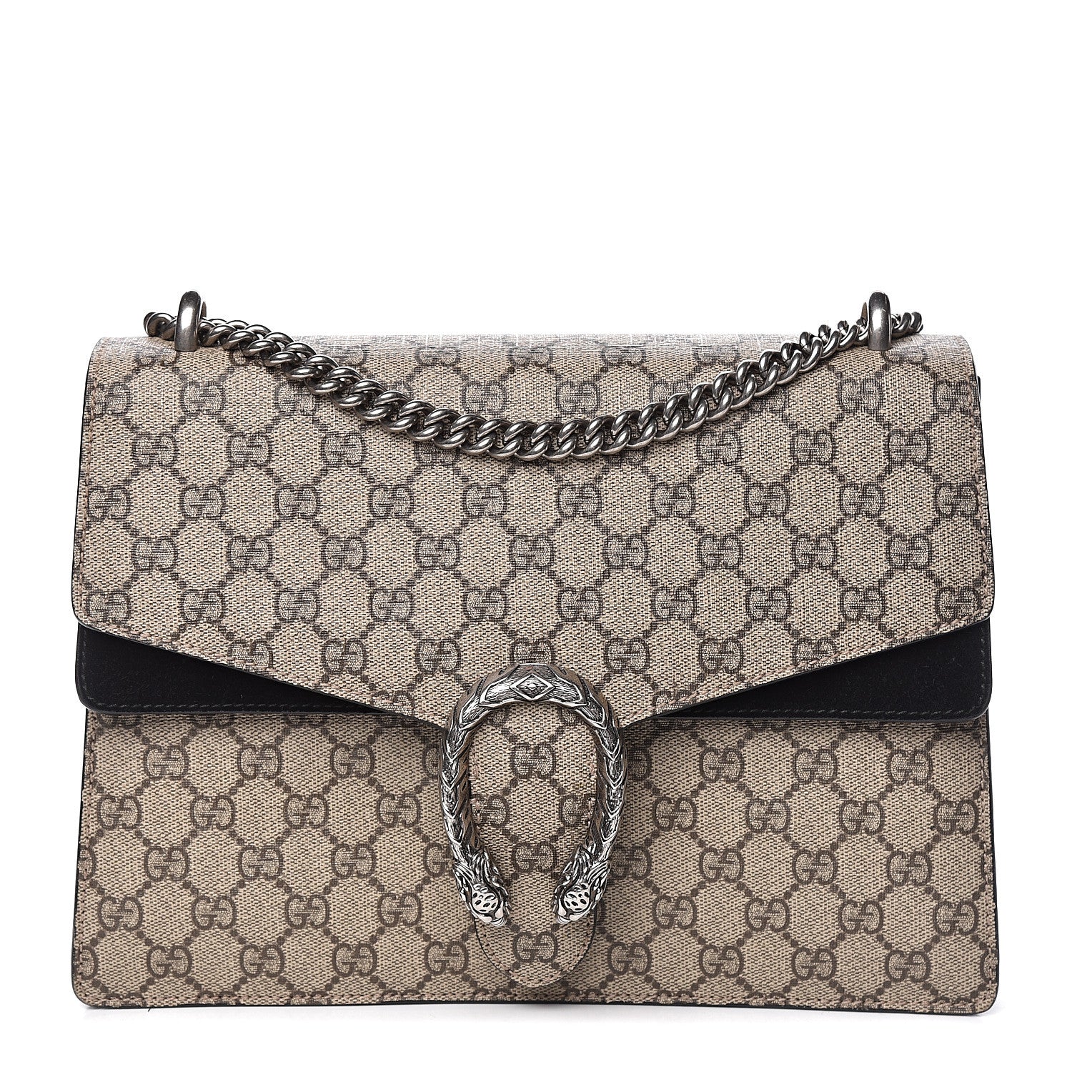 Gucci GG Supreme Monogram Medium Dionysus Shoulder Bag Black 1 of 16