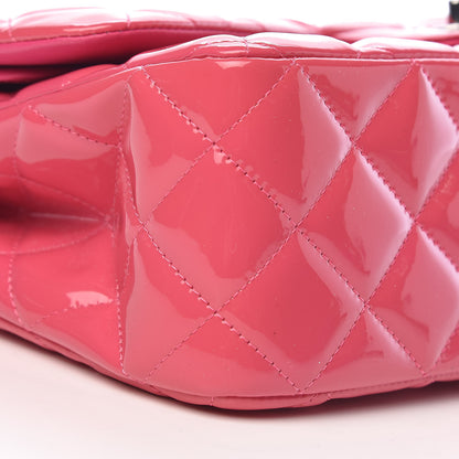 Chanel Patent Calfskin Quilted Jumbo Double Flap Fuchsia 9 of 14