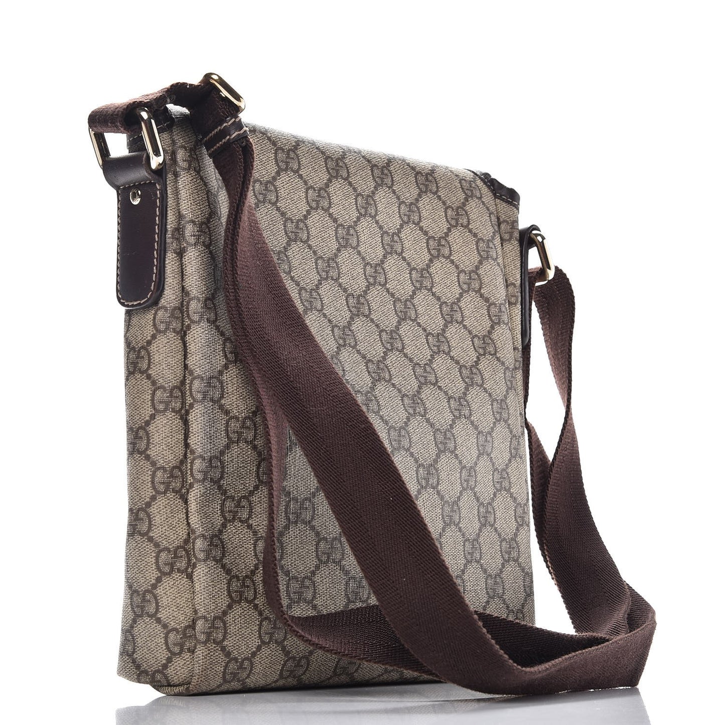 GG Plus Monogram Small Flap Messenger Bag Beige Dark Brown