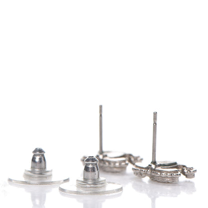 Chanel Crystal Mini Timeless CC Earrings Silver 3 of 5