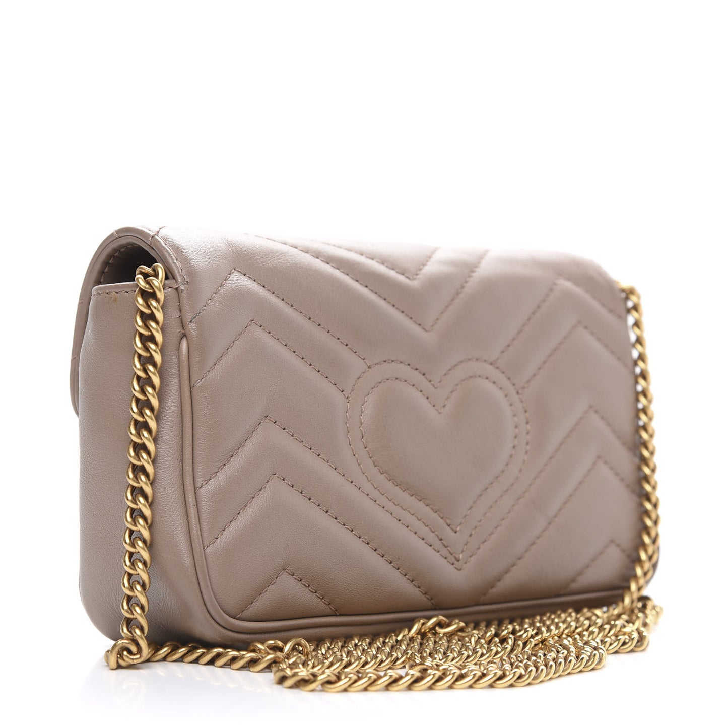 Calfskin Matelasse Super Mini GG Marmont Shoulder Bag Porcelain Rose