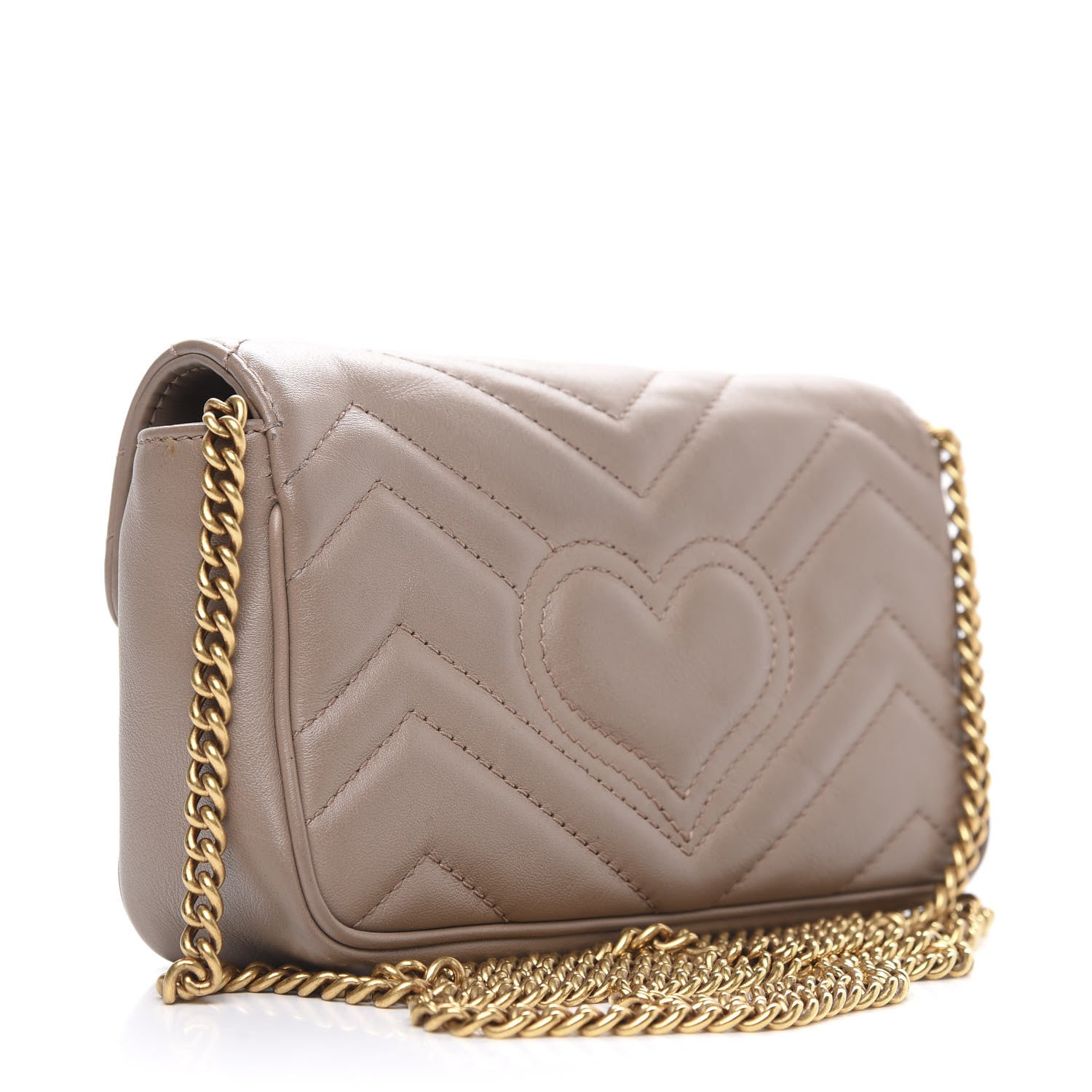 Gucci Calfskin Matelasse Super Mini GG Marmont Shoulder Bag Porcelain Rose 3 of 14