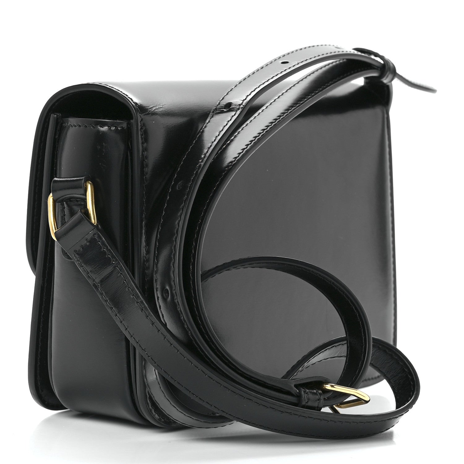 Celine Shiny Calfskin Teen Triomphe Black 3 of 12