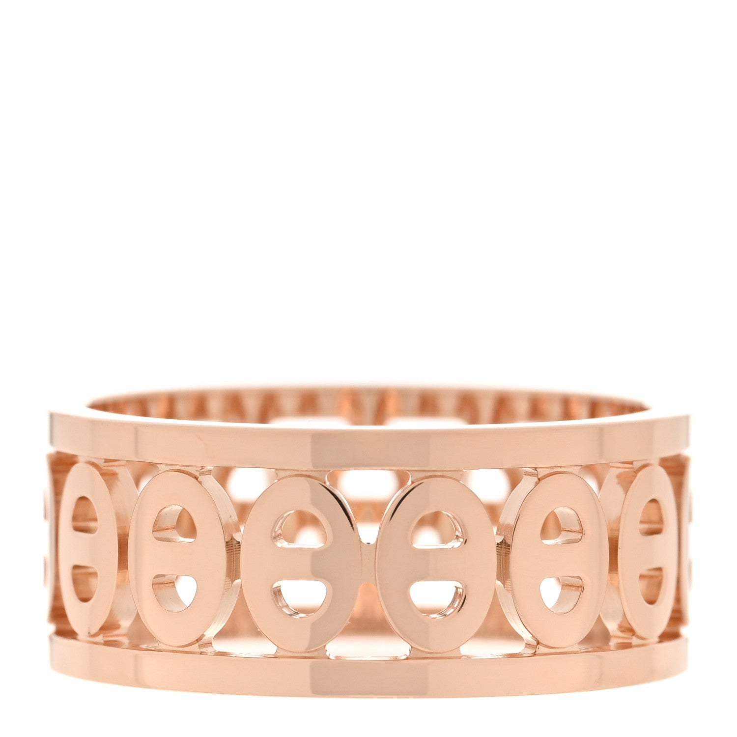 Hermes 18K Rose Gold PM Chaine d'Ancre Divine Ring 53 6.5 1 of 5