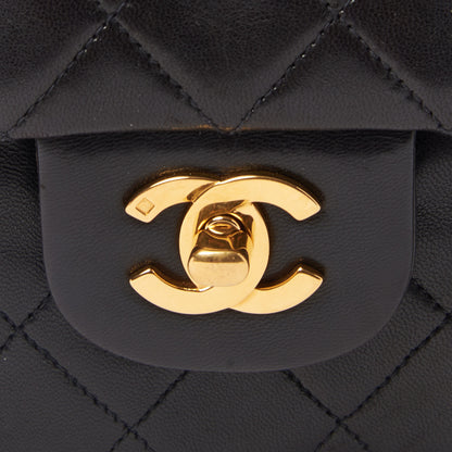 Chanel Lambskin Quilted Medium Double Flap Black 8 of 10