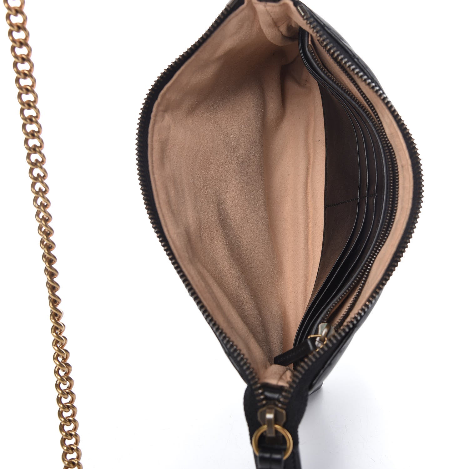 Gucci Calfskin Matelasse Mini GG Marmont Chain Bag Black 4 of 11