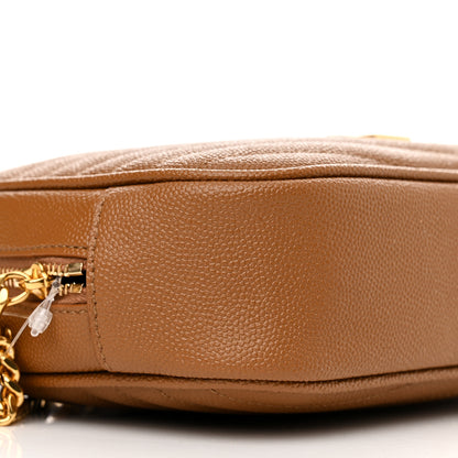 Saint Laurent Grain De Poudre Matelasse Monogram Mini Lou Camera Bag Dark Natural 9 of 10