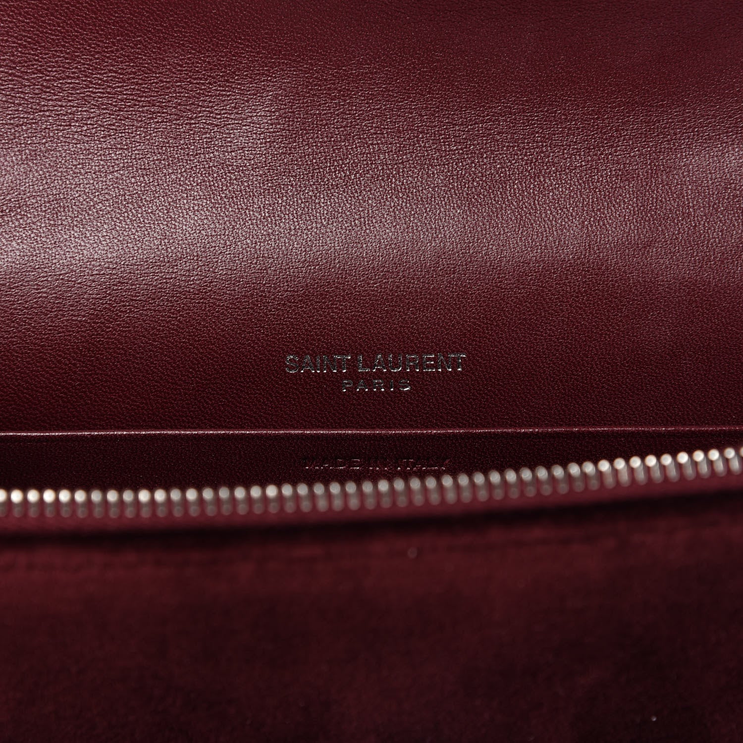 Saint Laurent Velvet Crystal Monogram Kate Tassel Shoulder Bag Burgundy 8 of 10