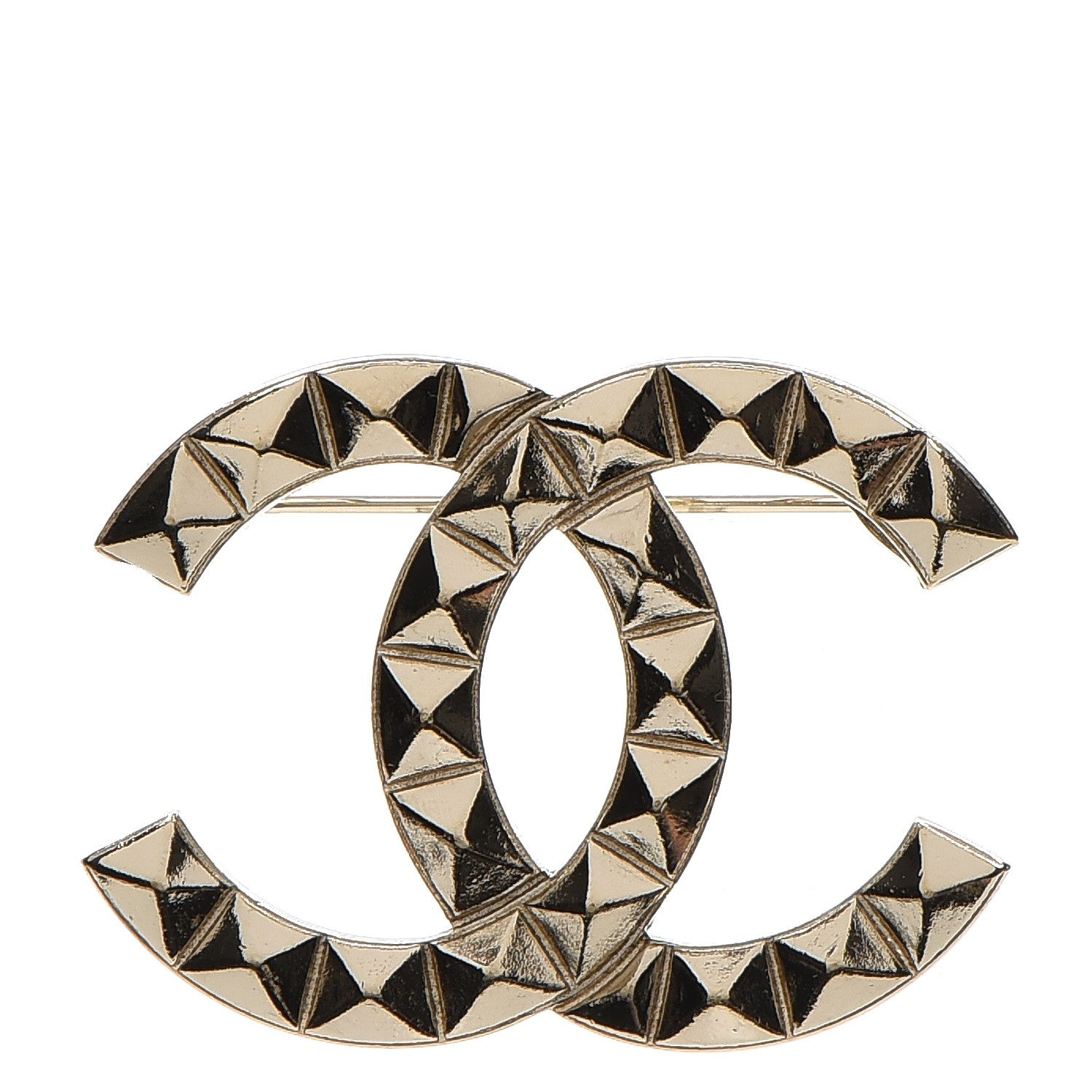 Chanel Studded CC Pin Brooch Gold 1 of 6