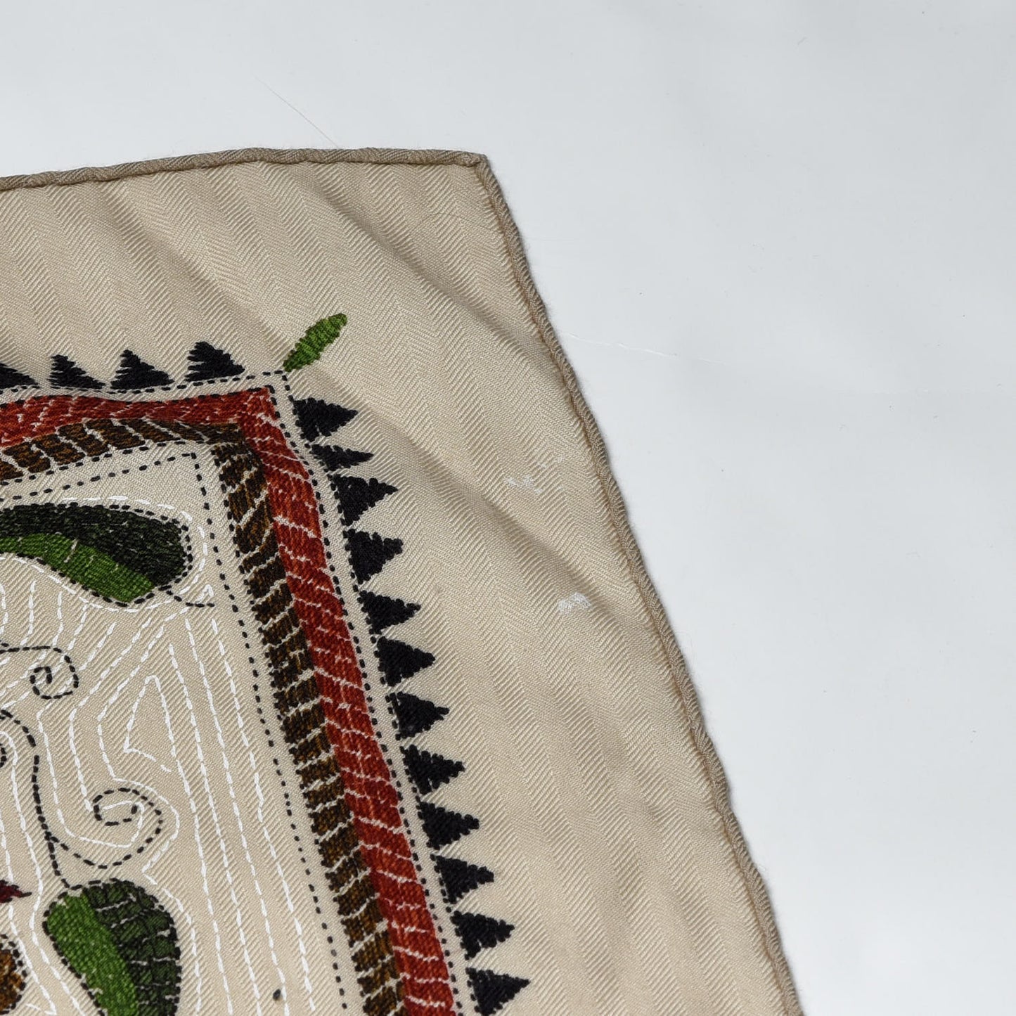 Cashmere Silk Carre Kantha Shawl 140