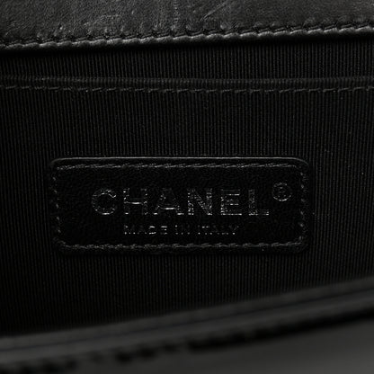 Chanel Patent Glitter PVC Chevron Quilted Medium Boy Flap Black Silver 6 of 11