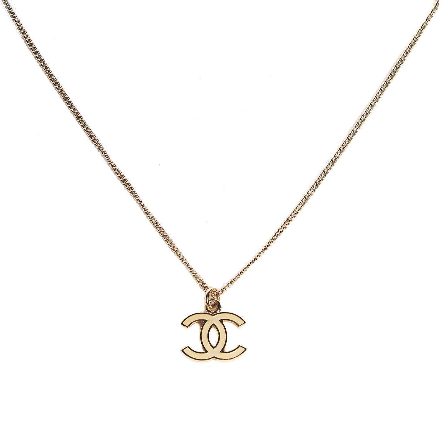 Chanel Enamel CC Necklace White 1 of 5