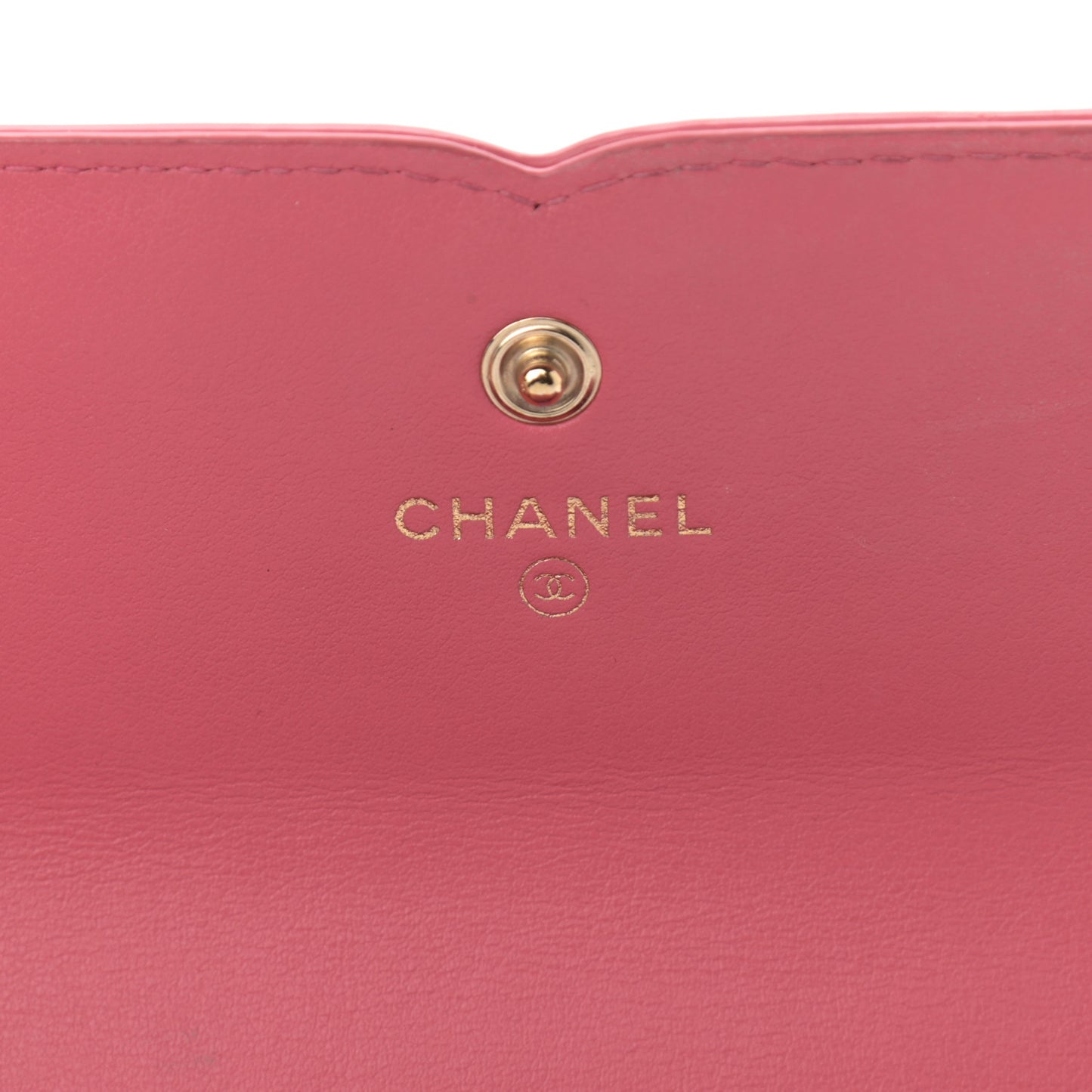 Caviar Quilted Large Filigree Gusset Flap Wallet Pink