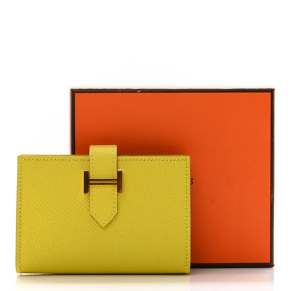 Hermes Epsom Bearn Card Holder Wallet Lime 8 of 8