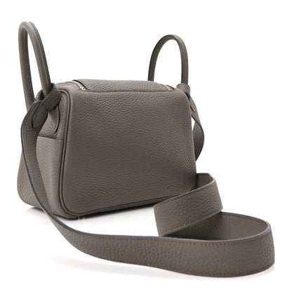 Hermes Taurillon Clemence Mini Lindy 20 Etain 2 of 9