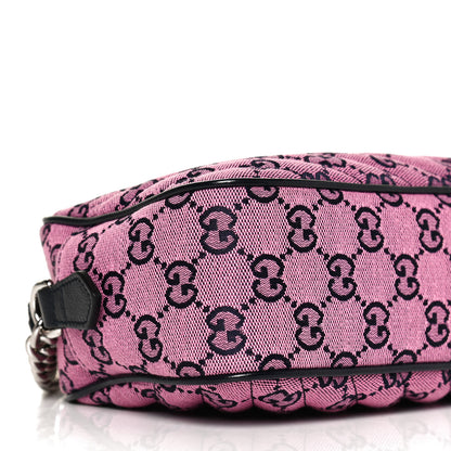 Gucci Monogram Multicolor Matelasse Diagonal Small GG Marmont Chain Shoulder Bag Pink Blue 9 of 10