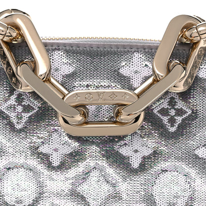 Louis Vuitton Satin Sequin Embroidered Monogram Coussin BB Silver 8 of 12