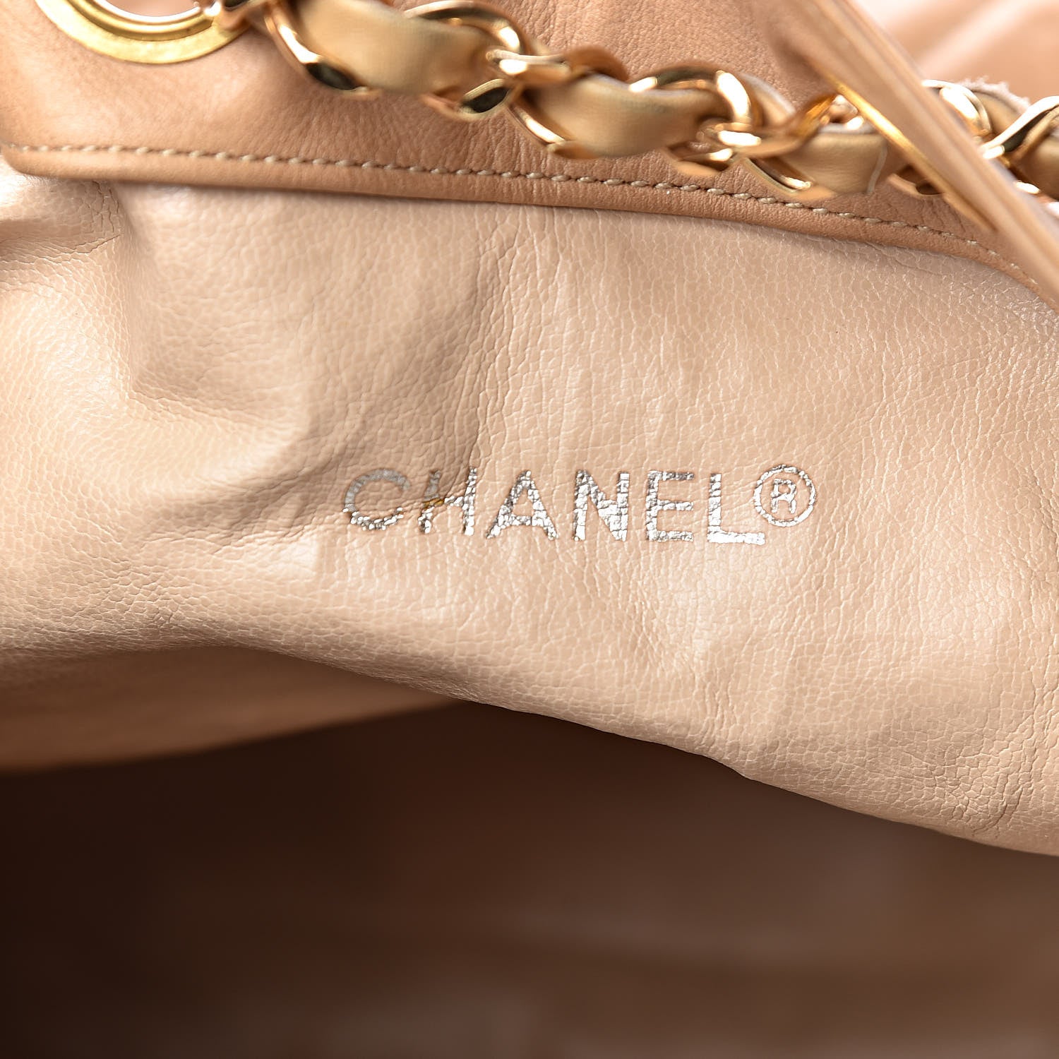Chanel Lambskin Drawstring Bag Beige 7 of 17