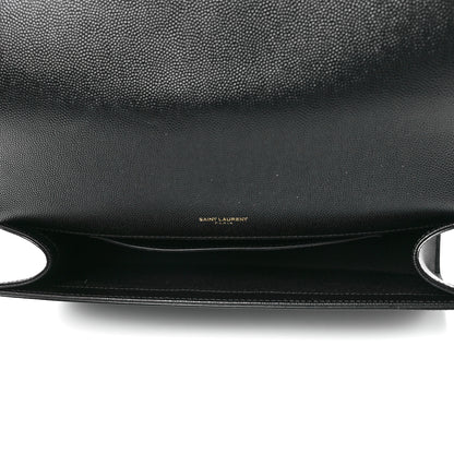 Saint Laurent Grain De Poudre Monogram Cassandre Clutch Black 5 of 12