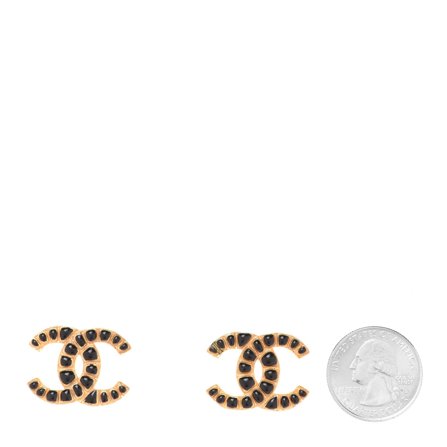Chanel Resin Along The Nile CC Earrings Gold Black 2 of 5