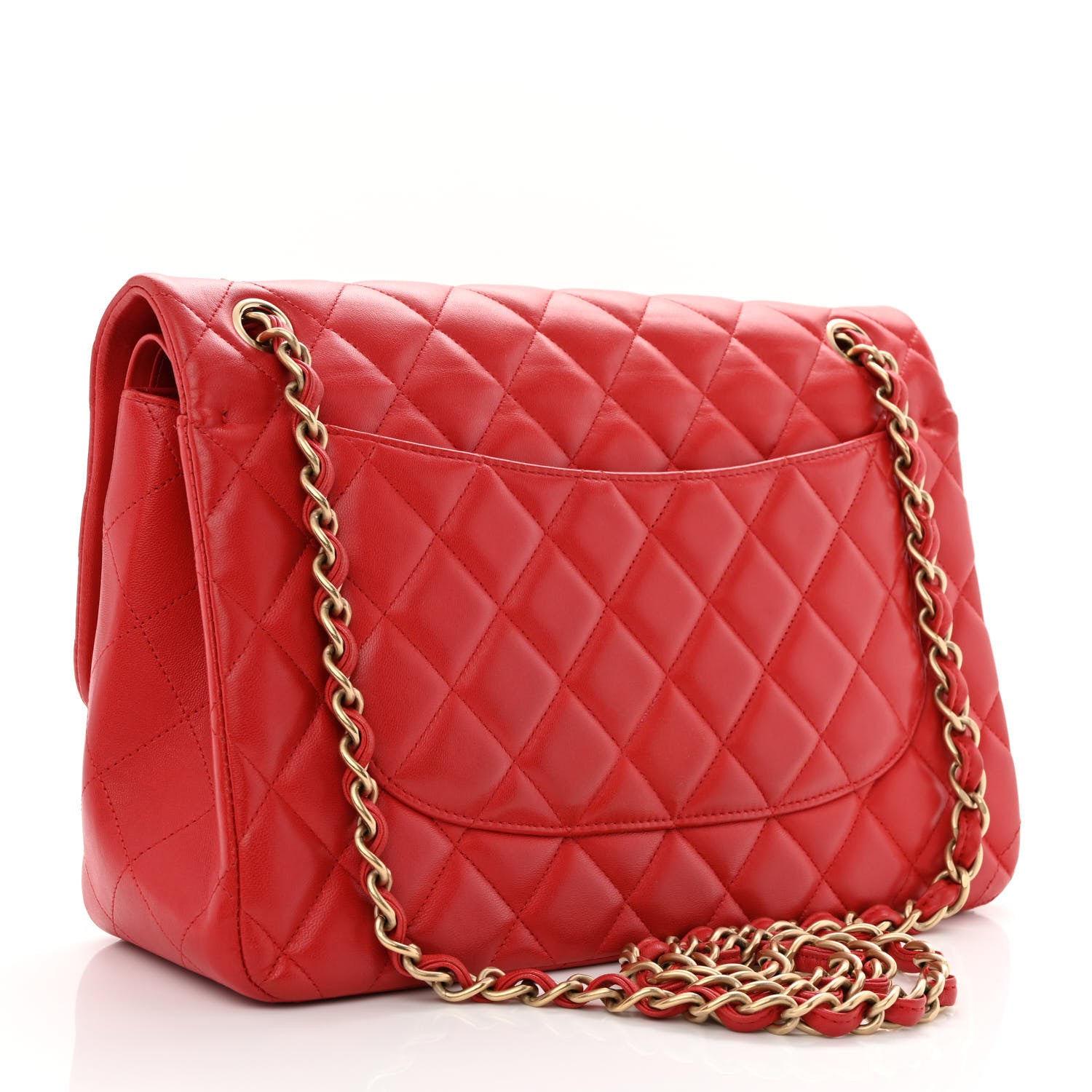 Chanel Lambskin Quilted Jumbo Double Flap Red 3 of 10