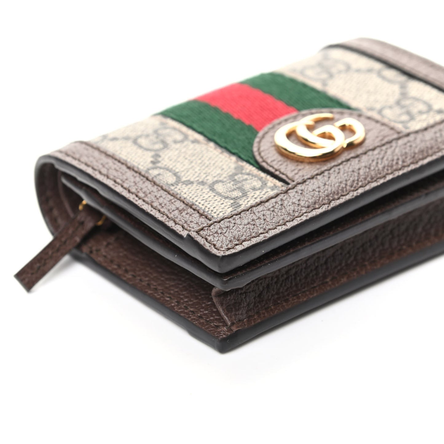 GG Supreme Monogram Web Ophidia Card Case Beige New Acero