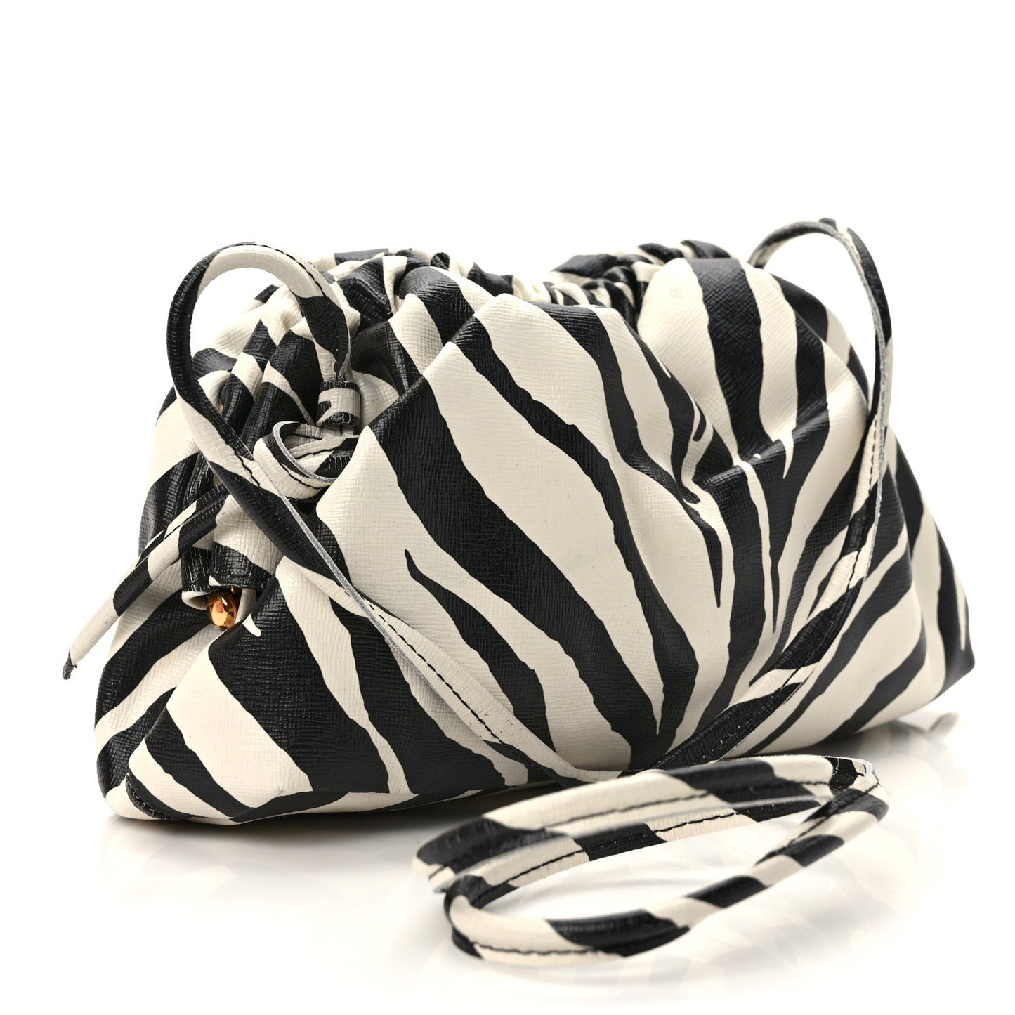 Zebra Print Mini Cloud Clutch Black White