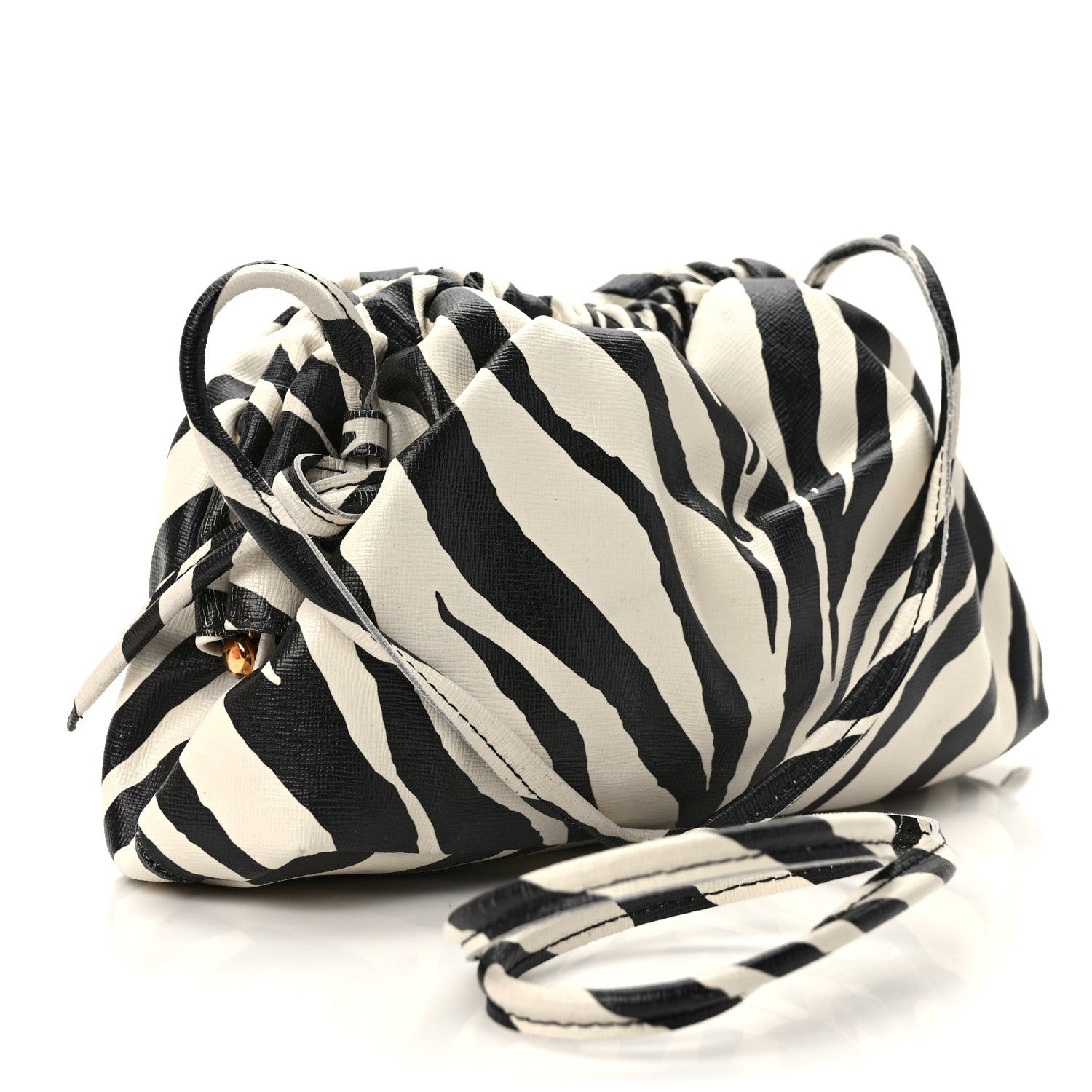Mansur Gavriel Zebra Print Mini Cloud Clutch Black White 3 of 8