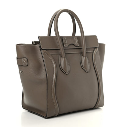 Celine Drummed Calfskin Mini Luggage Souris 3 of 11