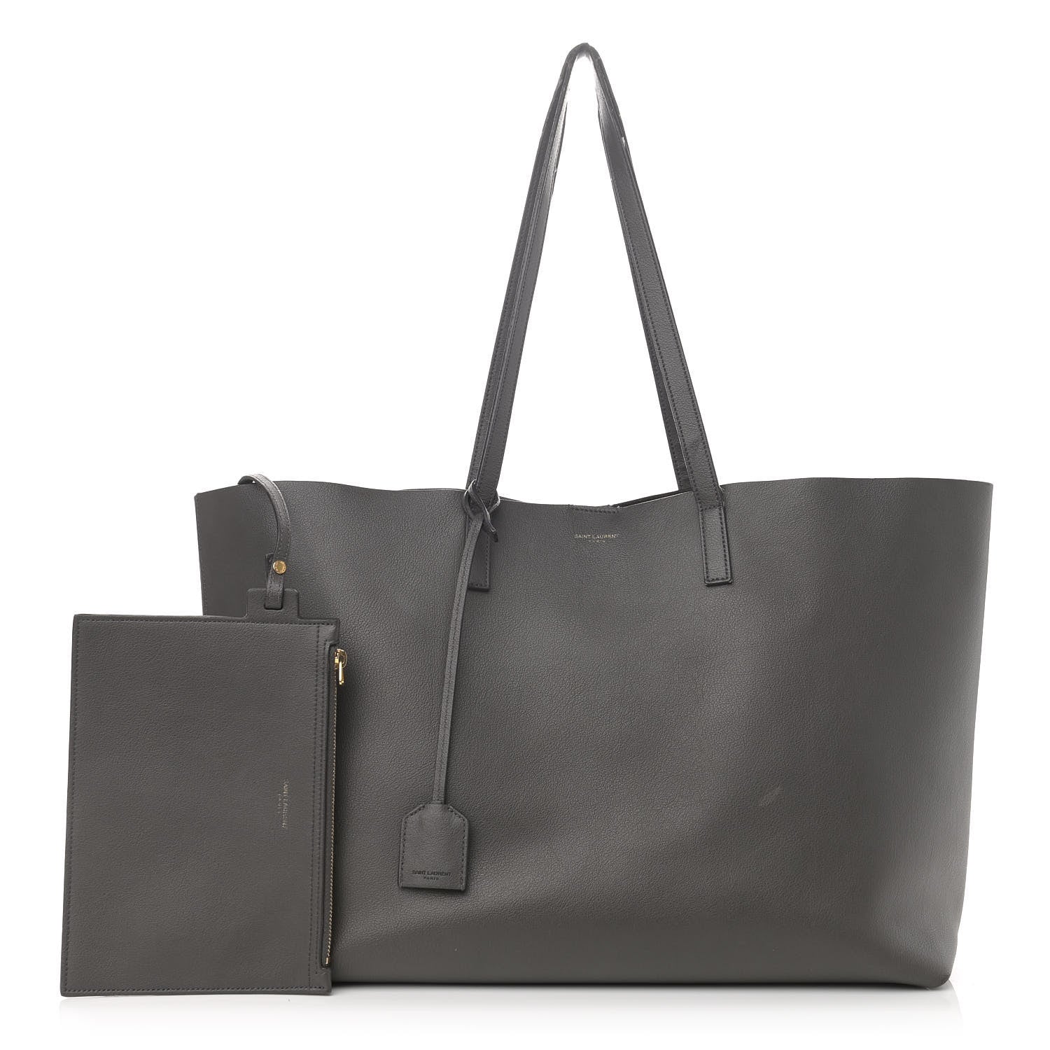 Saint Laurent Calfskin Large Shopping Tote Asphalt 1 of 18