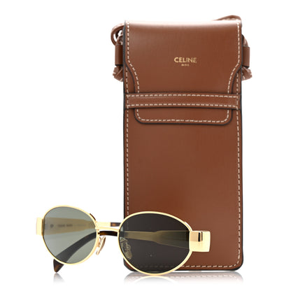 Celine Metal Triomphe 01 Sunglasses CL40235U Gold Green 7 of 7