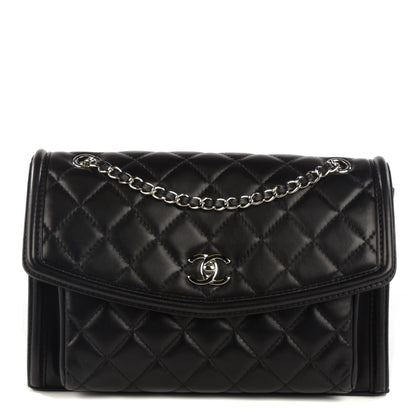 Chanel Lambskin Quilted Large Geometric Flap Black 1 of 8