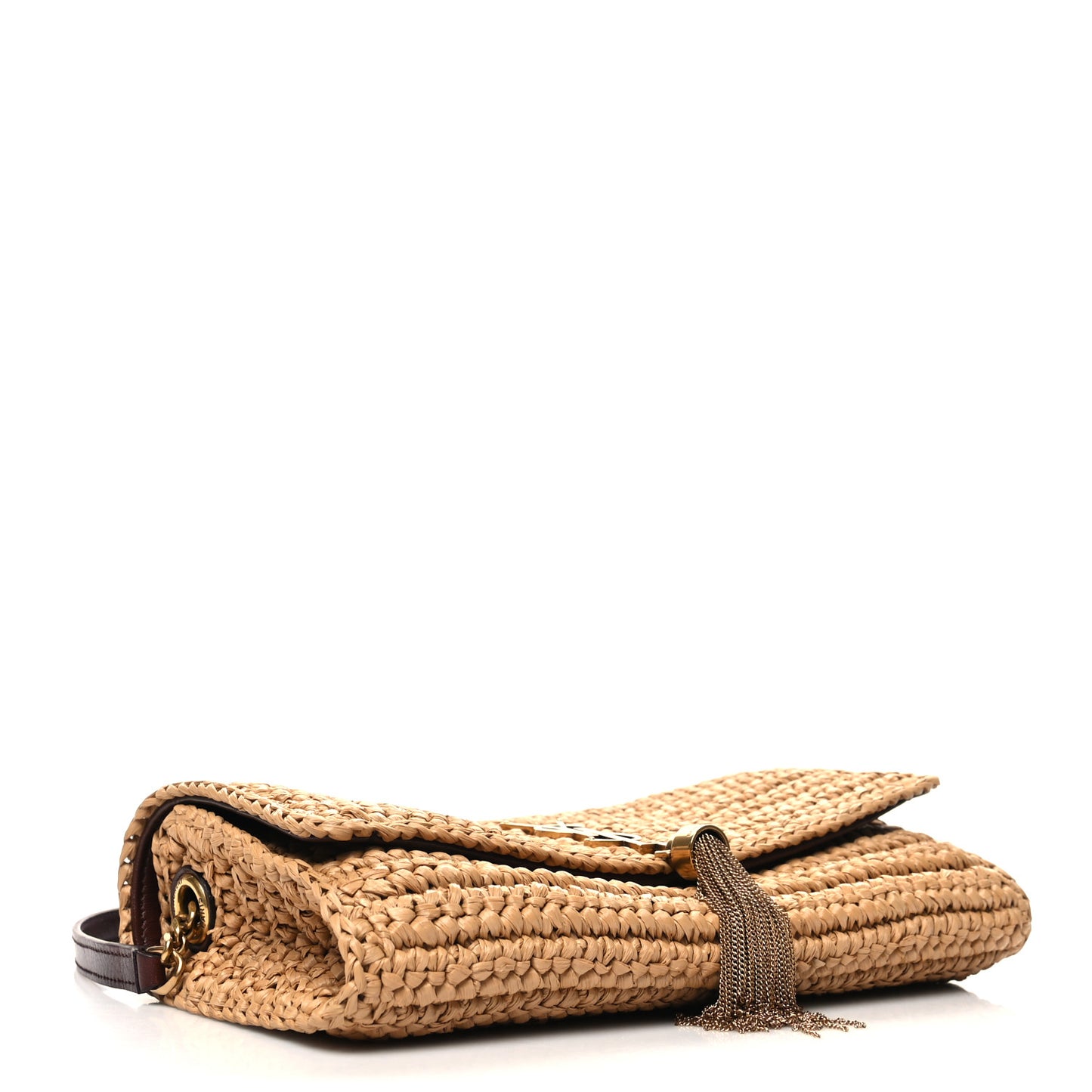 Raffia Monogram Tassel Kate 99 Dark Nude