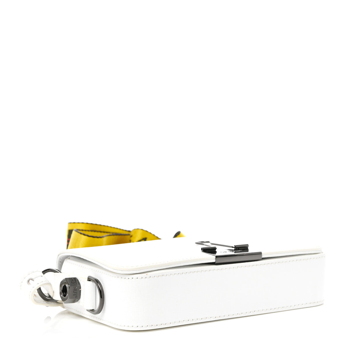Calfskin Mini Binder Clip Bag White