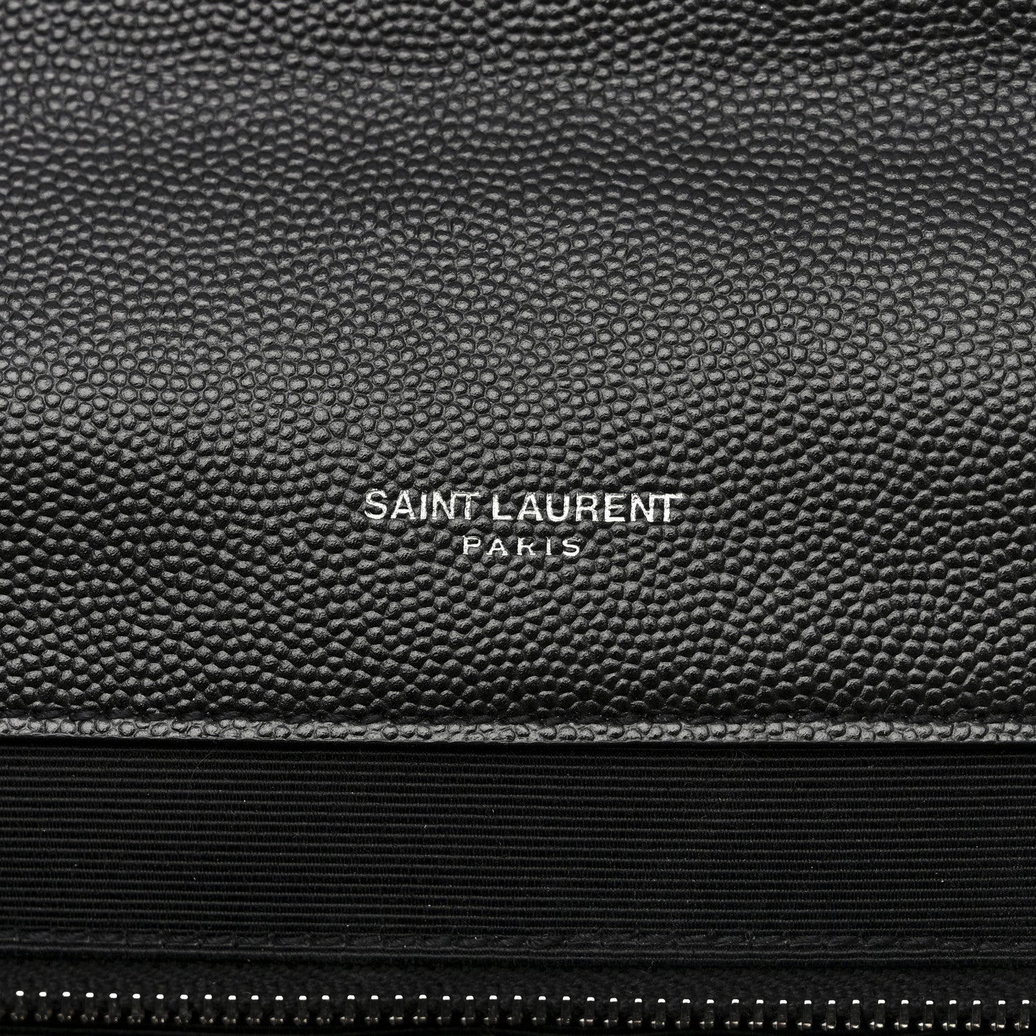 Saint Laurent Grain De Poudre Textured Mixed Matelasse Large Triquilt Monogram Satchel Black 6 of 10