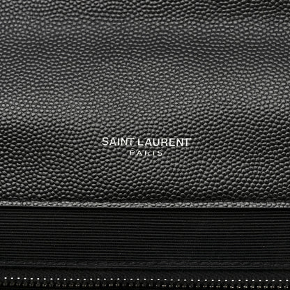Saint Laurent Grain De Poudre Textured Mixed Matelasse Large Triquilt Monogram Satchel Black 6 of 10