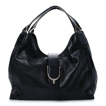 Gucci Calfskin Medium Soft Stirrup Shoulder Bag Black 1 of 14