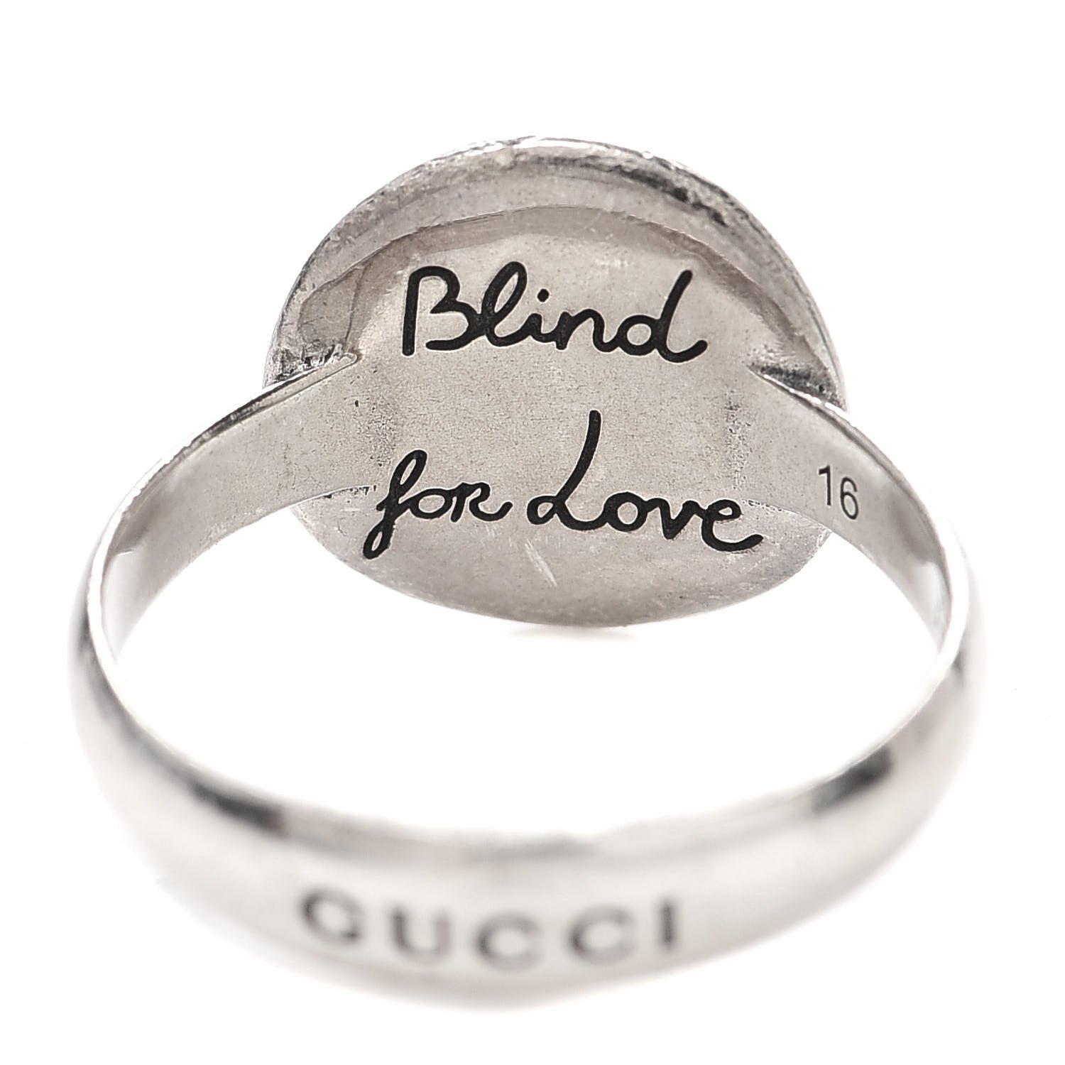 Gucci Sterling Silver Blind for Love Mystic Cat Ring 56 7.5 4 of 5