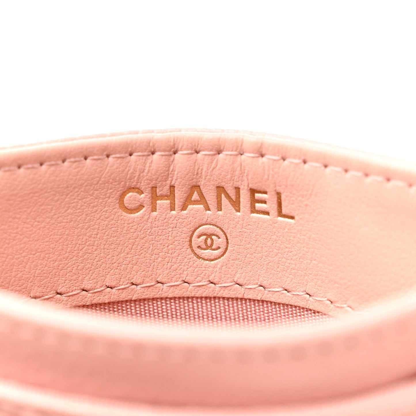 Caviar Camellia Embossed Card Holder Light Pink