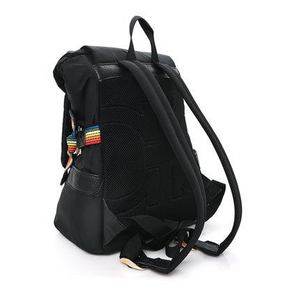 Salvatore Ferragamo Nylon Calfskin Gancio Backpack Black Multicolor 2 of 8