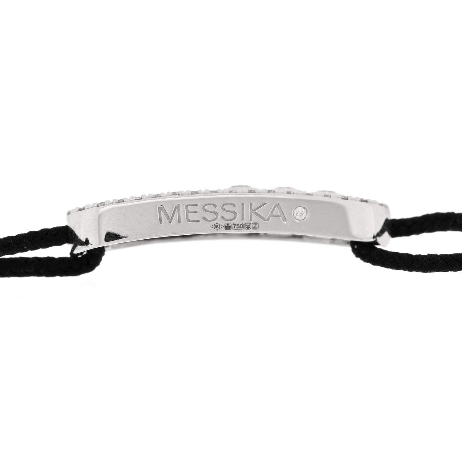Messika 18K White Gold Diamond Move Pave Cord Bracelet Black 3 of 4