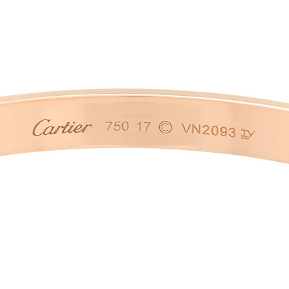 Cartier 18K Pink Gold LOVE Bracelet 17 3 of 8